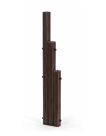 Attrezzatura per esercizi stretching con pali in alluminio rifinito in legno dark di diverse altezze - cm 27x9x202h