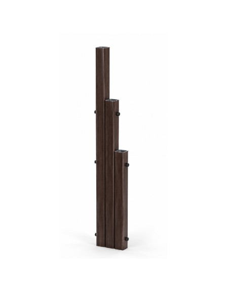 Attrezzatura per esercizi stretching con pali in alluminio rifinito in legno dark di diverse altezze - cm 27x9x202h