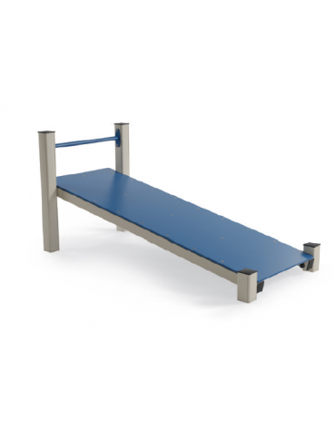 Panca inclinata per esercizi addominali con pali in alluminio e pianale in HDPE - cm 90x198x91h