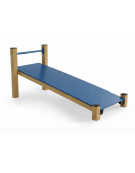 Panca inclinata per esercizi addominali con pali in legno termotrattato e pianale in HDPE - cm 90x198x91h