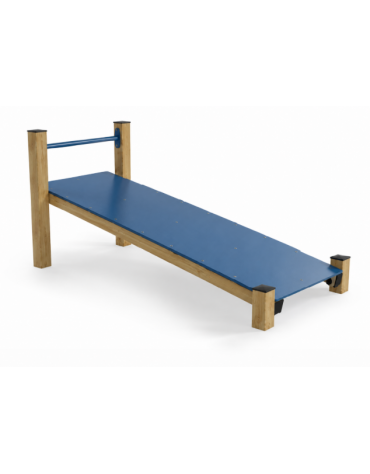 Panca inclinata per esercizi addominali con pali in legno termotrattato e pianale in HDPE - cm 90x198x91h