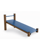 Panca inclinata per esercizi addominali con pali in alluminio rifinito in legno light e pianale in HDPE - cm 90x198x91h