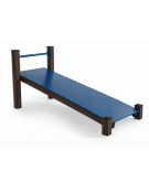 Panca inclinata per esercizi addominali con pali in alluminio rifinito in legno dark e pianale in HDPE - cm 90x198x91h