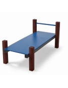 Panca piana per esercizi addominali con pali in plastica riciclata e pianale in HDPE - cm 90x200x82h
