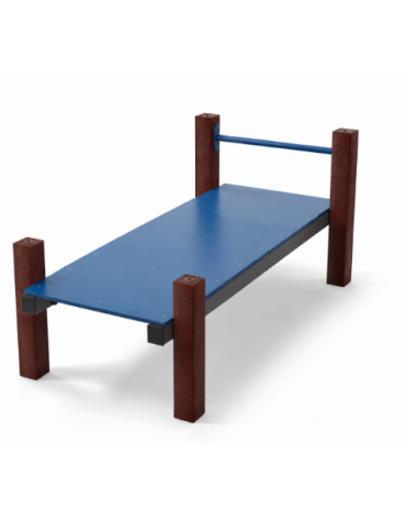 Panca piana per esercizi addominali con pali in plastica riciclata e pianale in HDPE - cm 90x200x82h