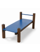 Panca piana per esercizi addominali con pali in alluminio rifinito in legno light e pianale in HDPE - cm 90x200x82h