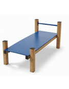 Panca piana per esercizi addominali con pali in legno termotrattato e pianale in HDPE - cm 90x200x82h