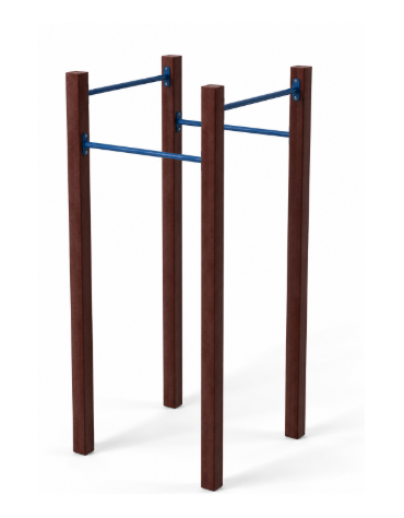 Attrezzo per sollevamento sulle braccia con pali in plastica riciclata e tubi in acciaio - cm 109x109x252h