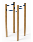 Attrezzo per sollevamento sulle braccia con pali in legno termotrattato e tubi in acciaio - cm 109x109x252h