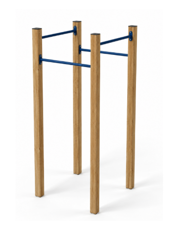 Attrezzo per sollevamento sulle braccia con pali in legno termotrattato e tubi in acciaio - cm 109x109x252h