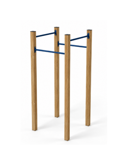 Attrezzo per sollevamento sulle braccia con pali in legno termotrattato e tubi in acciaio - cm 109x109x252h