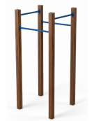 Attrezzo per sollevamento sulle braccia con pali in alluminio rifinito in legno light e tubi in acciaio - cm 109x109x252h