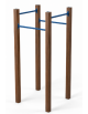 Attrezzo per sollevamento sulle braccia con pali in alluminio rifinito in legno light e tubi in acciaio - cm 109x109x252h