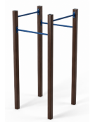 Attrezzo per sollevamento sulle braccia con pali in alluminio rifinito in legno dark e tubi in acciaio - cm 109x109x252h
