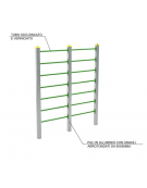 Struttura arrampicata per esercizi ginnici con pali in alluminio e tubi in acciaio - cm 209x9x242h