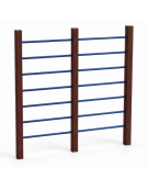 Struttura arrampicata per esercizi ginnici con pali in plastica riciclata e tubi in acciaio - cm 209x9x242h