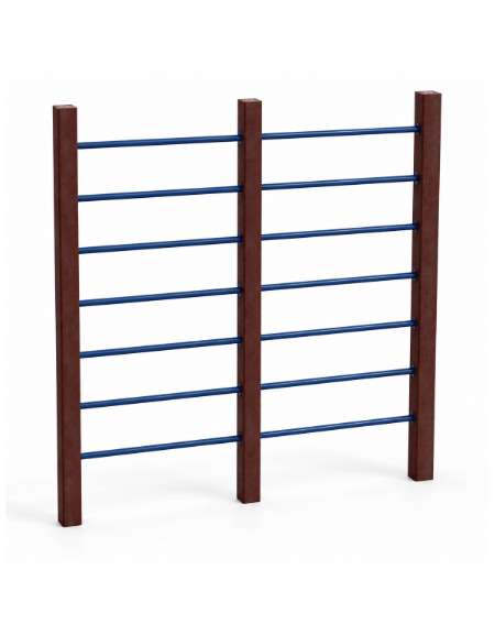 Struttura arrampicata per esercizi ginnici con pali in plastica riciclata e tubi in acciaio - cm 209x9x242h