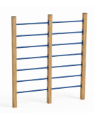 Struttura arrampicata per esercizi ginnici con pali in legno termotrattato e tubi in acciaio - cm 209x9x242h