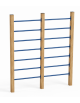 Struttura arrampicata per esercizi ginnici con pali in legno termotrattato e tubi in acciaio - cm 209x9x242h