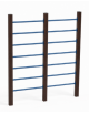 Struttura arrampicata per esercizi ginnici con pali in alluminio rifinito in legno dark e tubi in acciaio - cm 209x9x242h