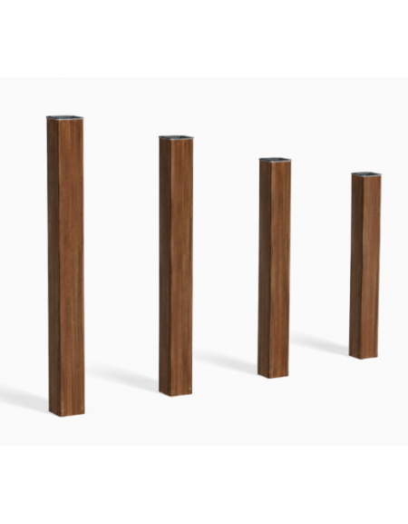 Pali per salti realizzati in alluminio rifinito in legno light a diverse altezze - cm 159x9x110h