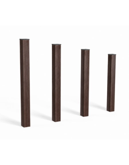 Pali per salti realizzati in alluminio rifinito in legno dark a diverse altezze - cm 159x9x110h