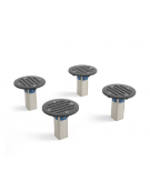 Elementi di equilibrio in alluminio con elemento circolare in HDPE - cm 90x90x28h
