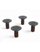 Elementi di equilibrio in plastica riciclata con elementi circolari in HDPE - cm 90x90x28h