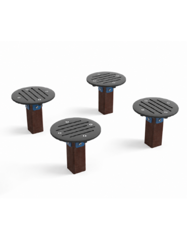 Elementi di equilibrio in plastica riciclata con elementi circolari in HDPE - cm 90x90x28h