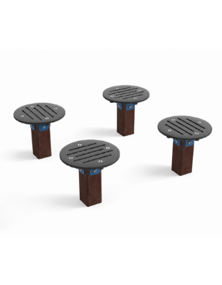 Elementi di equilibrio in plastica riciclata con elementi circolari in HDPE - cm 90x90x28h
