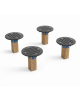 Elementi di equilibrio in legno di pino termotrattato con elementi circolari in HDPE - cm 90x90x28h