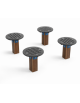 Elementi di equilibrio in alluminio rifinito in legno light con elementi circolari in HDPE - cm 90x90x28h