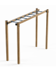 Arrampicata orizzontale per esercizi ginnici in legno termotrattato e tubi in acciaio - cm 299x84x251h