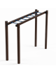 Arrampicata orizzontale per esercizi ginnici in alluminio rifinito in legno dark e tubi in acciaio - cm 299x84x251h
