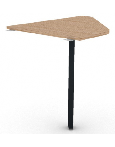 Raccordo Dx asimmetrico per scrivanie, piano in melaminico spessore mm 18 e gamba autoportante - cm 80x60x73,5h