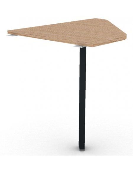Raccordo Dx asimmetrico per scrivanie, piano in melaminico spessore mm 18 e gamba autoportante - cm 80x60x73,5h