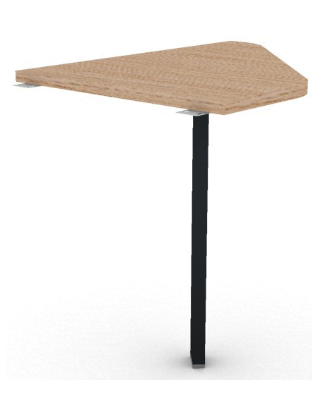 Raccordo Dx asimmetrico per scrivanie, piano in melaminico spessore mm 25 e gamba autoportante - cm 80x60x74h