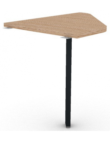 Raccordo Dx asimmetrico per scrivanie, piano in melaminico spessore mm 30 e gamba autoportante - cm 80x60x74,5h