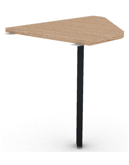 Raccordo Dx asimmetrico per scrivanie, piano in melaminico spessore mm 30 e gamba autoportante - cm 80x60x74,5h