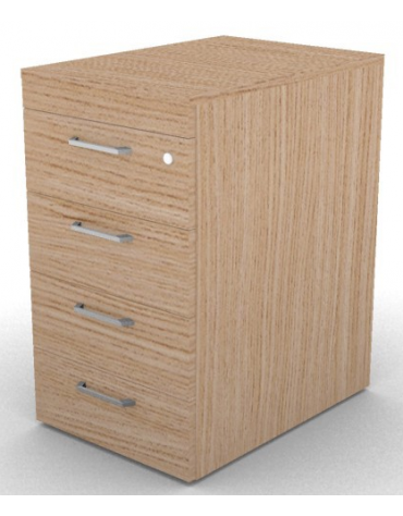 Cassettiera complanare per scrivania in melaminico con spessore piano mm 18 - Colori a scelta - cm 42x60x73,5h