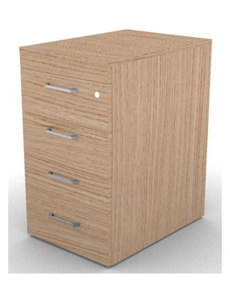Cassettiera complanare per scrivania in melaminico con spessore piano mm 18 - Colori a scelta - cm 42x60x73,5h