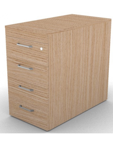 Cassettiera complanare per scrivania in melaminico con spessore piano mm 18 - Colori a scelta - cm 42x80x73,5h