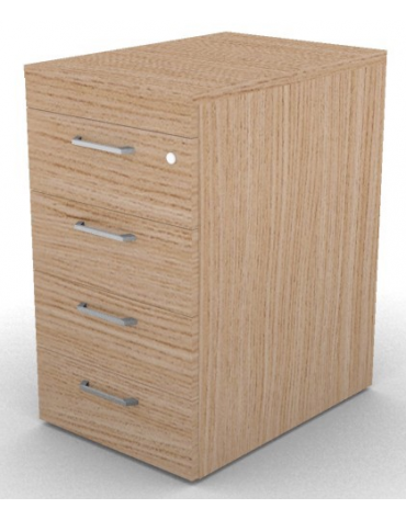 Cassettiera complanare per scrivania in melaminico con spessore piano mm 25 - Colori a scelta - cm 42x60x74h