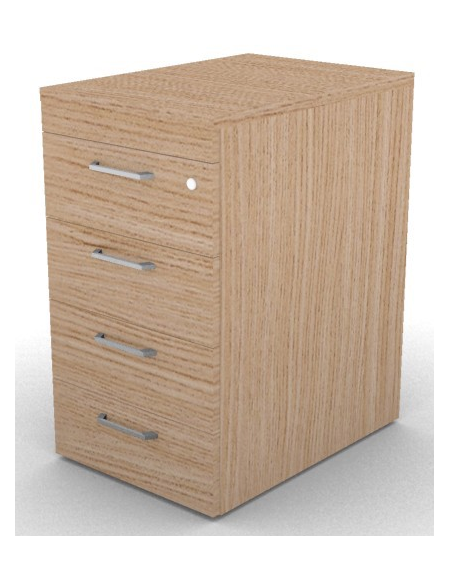 Cassettiera complanare per scrivania in melaminico con spessore piano mm 25 - Colori a scelta - cm 42x60x74h