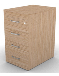 Cassettiera complanare per scrivania in melaminico con spessore piano mm 25 - Colori a scelta - cm 42x60x74h