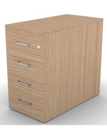 Cassettiera complanare per scrivania in melaminico con spessore piano mm 25 - Colori a scelta - cm 42x80x74h
