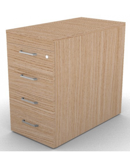 Cassettiera complanare per scrivania in melaminico con spessore piano mm 25 - Colori a scelta - cm 42x80x74h