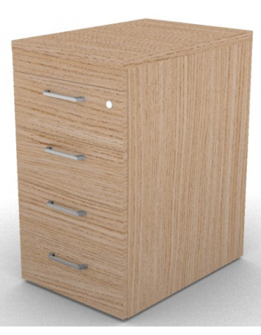 Cassettiera complanare per scrivania in melaminico con spessore piano mm 30 - Colori a scelta - cm 42x60x74,5h