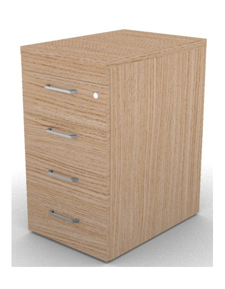 Cassettiera complanare per scrivania in melaminico con spessore piano mm 30 - Colori a scelta - cm 42x60x74,5h