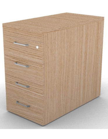 Cassettiera complanare per scrivania in melaminico con spessore piano mm 30 - Colori a scelta - cm 42x80x74,5h